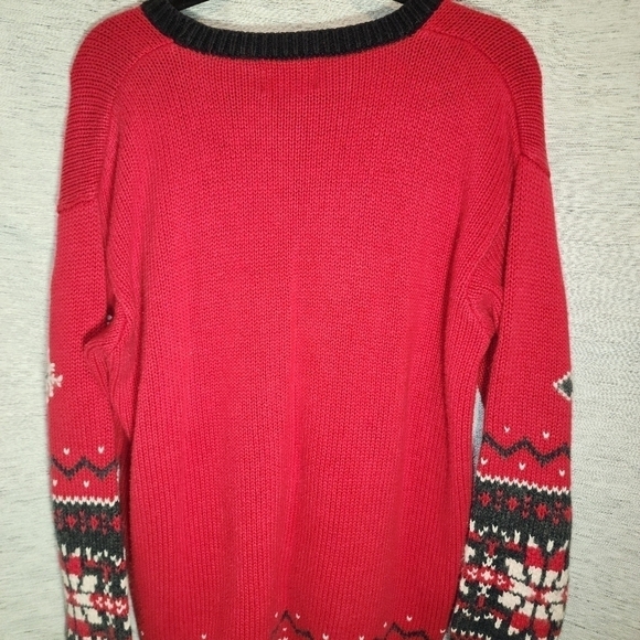Vintage Stitch in Time North Crest Christmas Button Up Knit Cardigan L/XL - Picture 6 of 7